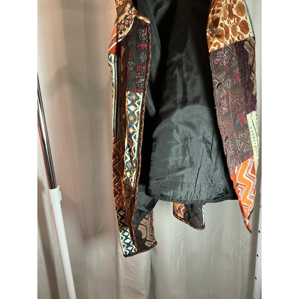 Chico's Patchwork Open Front Vest Embellished Sle… - image 4